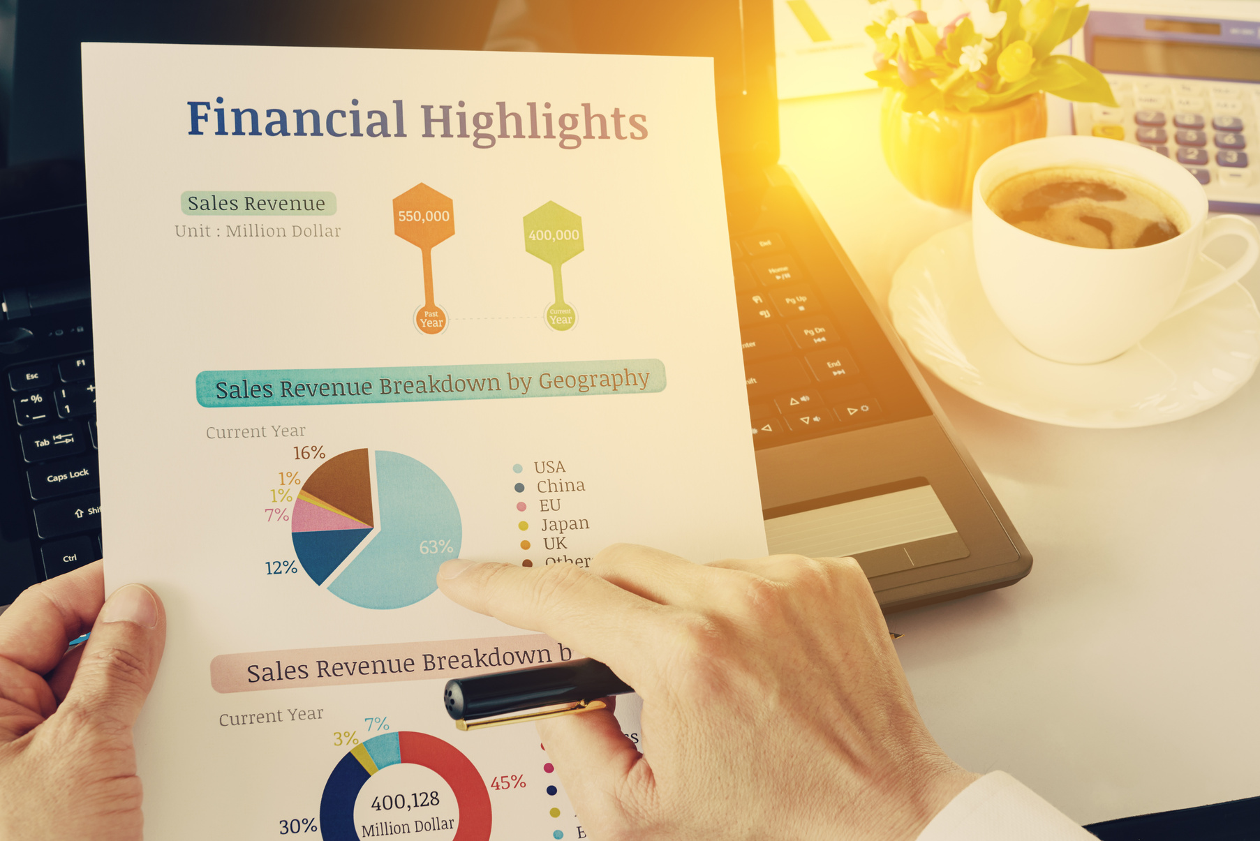 Chief financial officer or CFO holds, sees and analyses financial highlights.